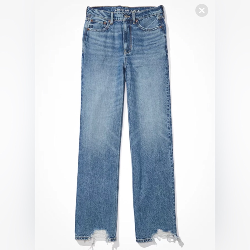 AE Dreamy Drape Super High-Waisted Baggy Wide-Leg Jean size 12